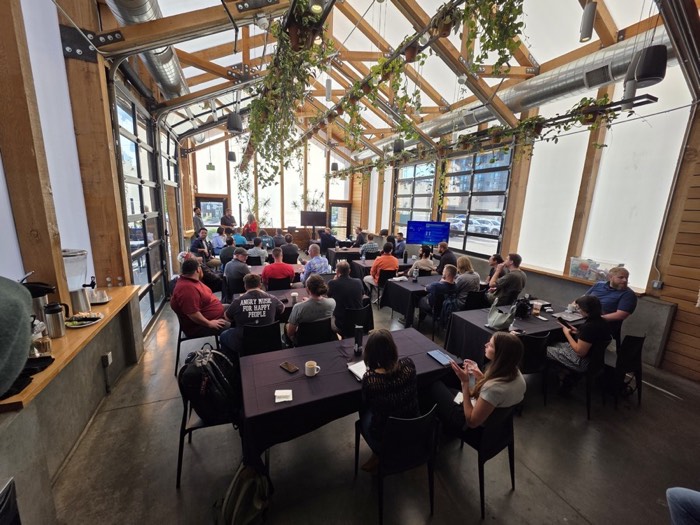 The Skyward Federal team together at a company gathering.